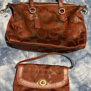 Coach Metallic Brown Shoulder Bag